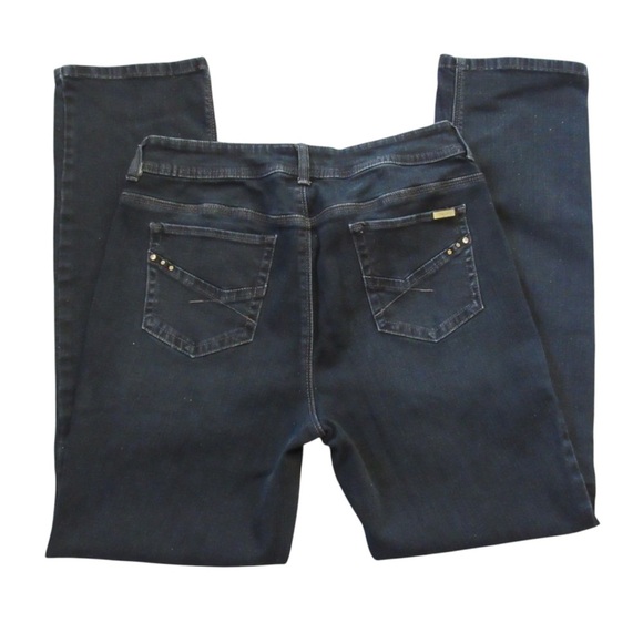 Chicos So Slimming Jeans Size 2 / 12 Dark Wash Straight Leg Mid Rise Classic - Picture 6 of 10